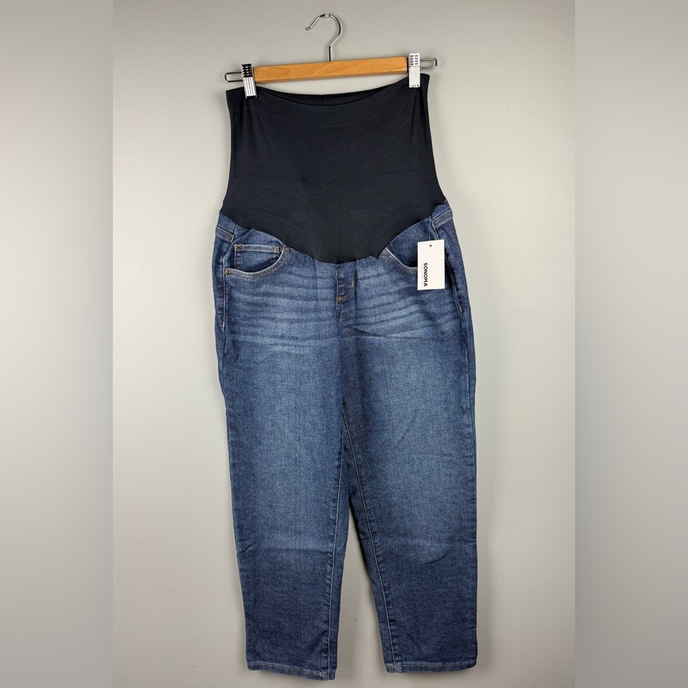 Sonoma Women's Maternity Dark Blue High Rise Jeans